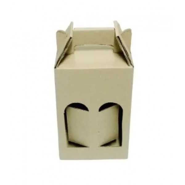 Caixa 2 Cervejas 600ml - Papelão Pardo Onda Simples (Pacote com 50 Unidades) 15 x 07 x 25