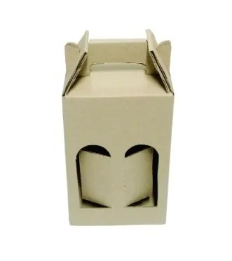 Caixa 2 Cervejas 600ml - Papelão Pardo Onda Simples (Pacote com 50 Unidades) 15 x 07 x 25