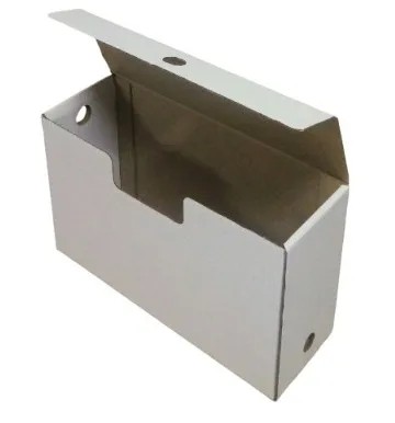 Caixa para Arquivo - Cód: 35C - Medida: 38 x 13,5 x 24,5 - Papelão Branco Onda Simples (Pct com 50 Unidades)