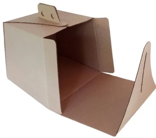 Caixa para Bolos e Torta - Papelão Pardo Onda Simples (Pct com 50 Unidades) 25 x 25 x 25 