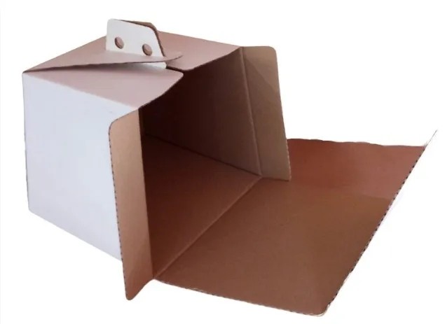 Caixa para Bolos e Torta - Papelão Branco Onda Simples (Pct com 50 Unidades) 25 x 25 x 25 