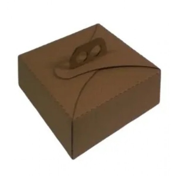 Caixa para Bolos e Torta - Papelão Pardo Onda Simples (Pct com 50 Unidades) 23 x 23 x 10 