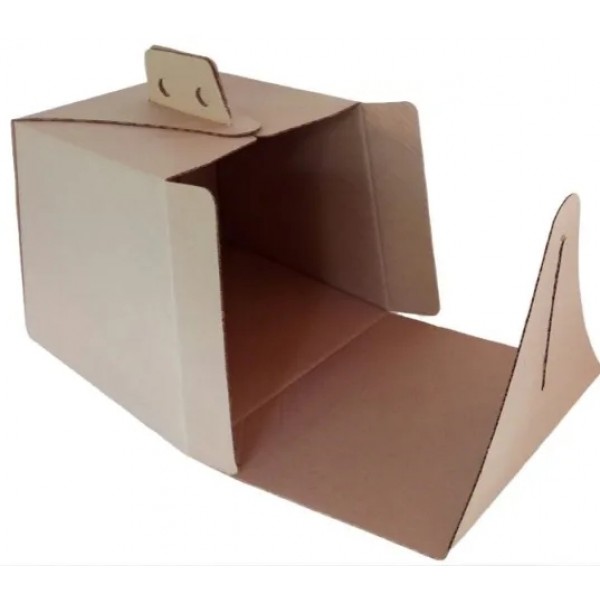 Caixa para Bolos e Torta - Papelão Pardo Onda Simples (Pct com 50 Unidades) 25 x 25 x 25 