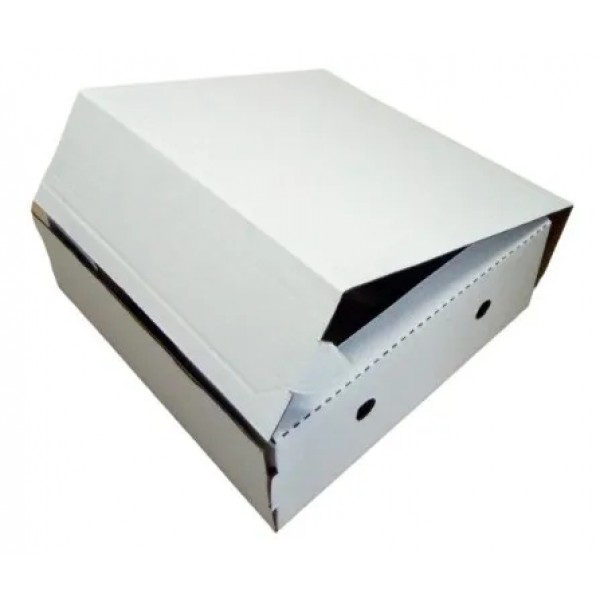 Caixa para Torta - Papelão Branco Onda Simples (Pct com 50 Unidades) 23 x 23 x 08