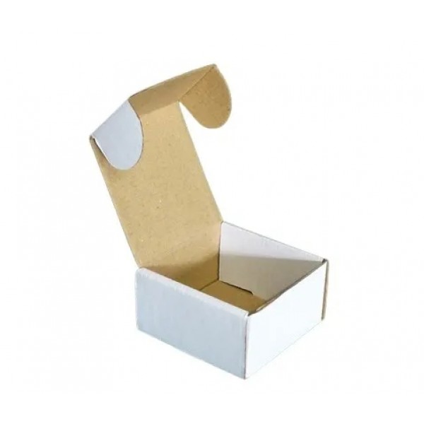 Caixa Tipo Sedex -  Cód: 08B - Medidas: 9,5 x 9,5 x 05 - Papelão Branco Micro-ondulado