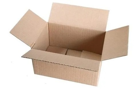 Caixa 4 Abas - Papelão Pardo Onda Simples (Pct 50 Unidades) - 33 x 22 x 12